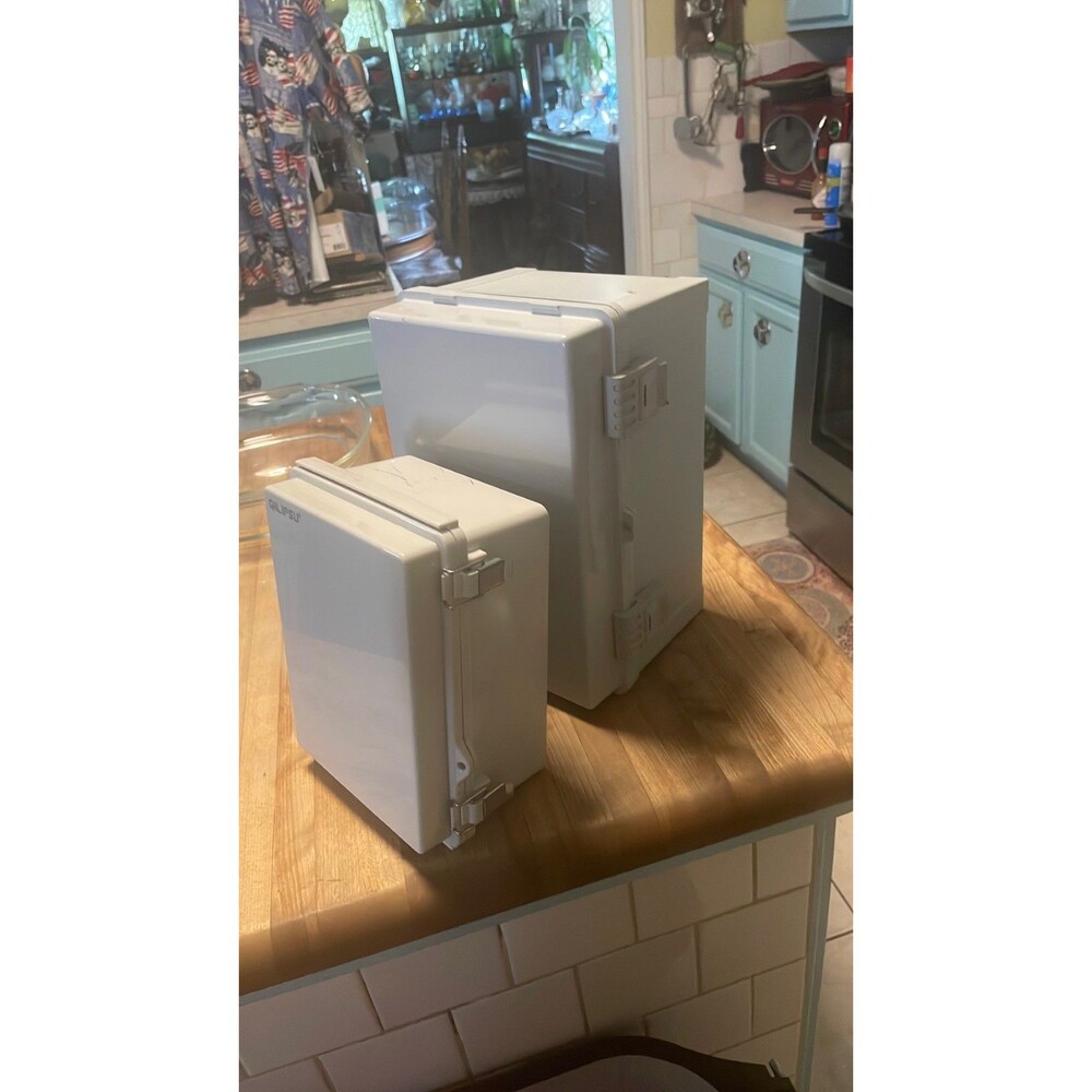 Set of two plastic weatherproof utility boxes NEW